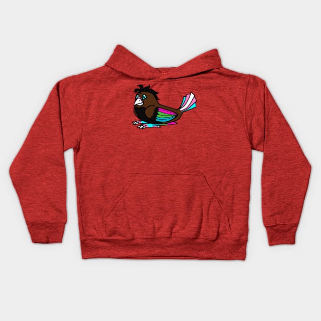 Polysexual Pride Bird Kids Hoodie by HuskyWerewolf